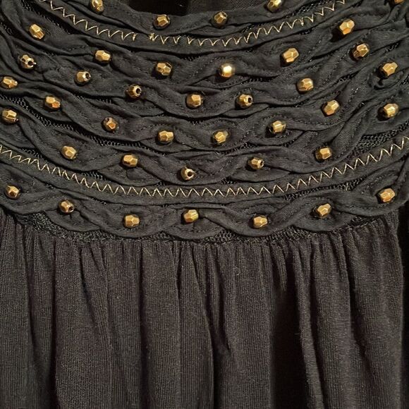 Dress Barn soft, beaded and detailed round yoke tank with gathers - Picture 3 of 10